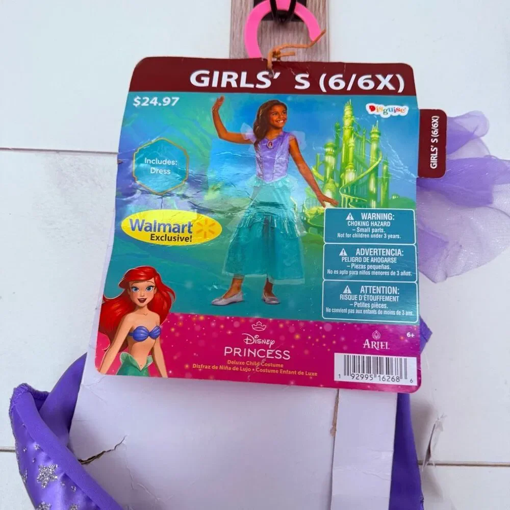 Disney Girls Small The Little Mermaid Halloween costume Dress Up New